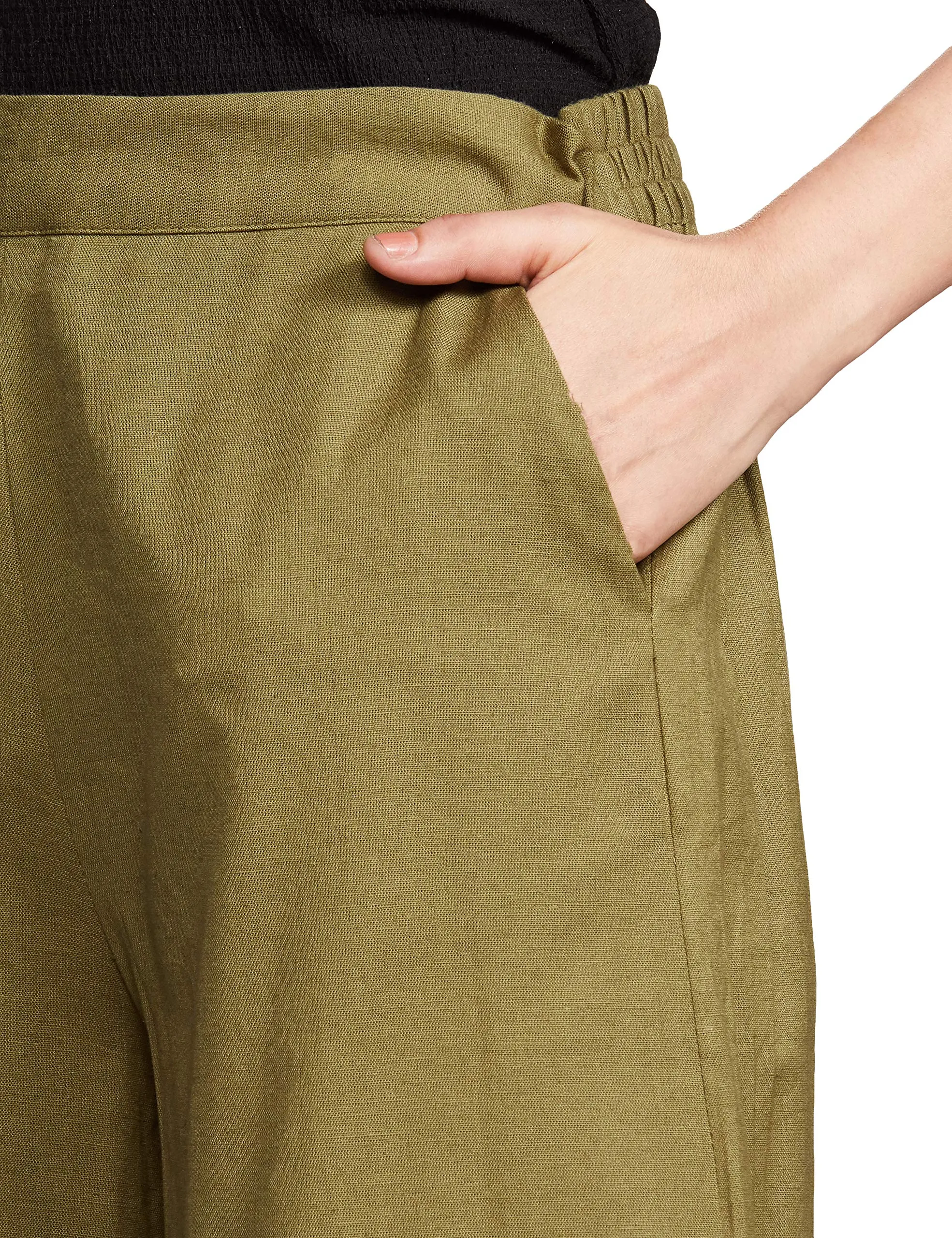 W for Woman Women's Flared Pants (19FEW60234-210719_Green_14)