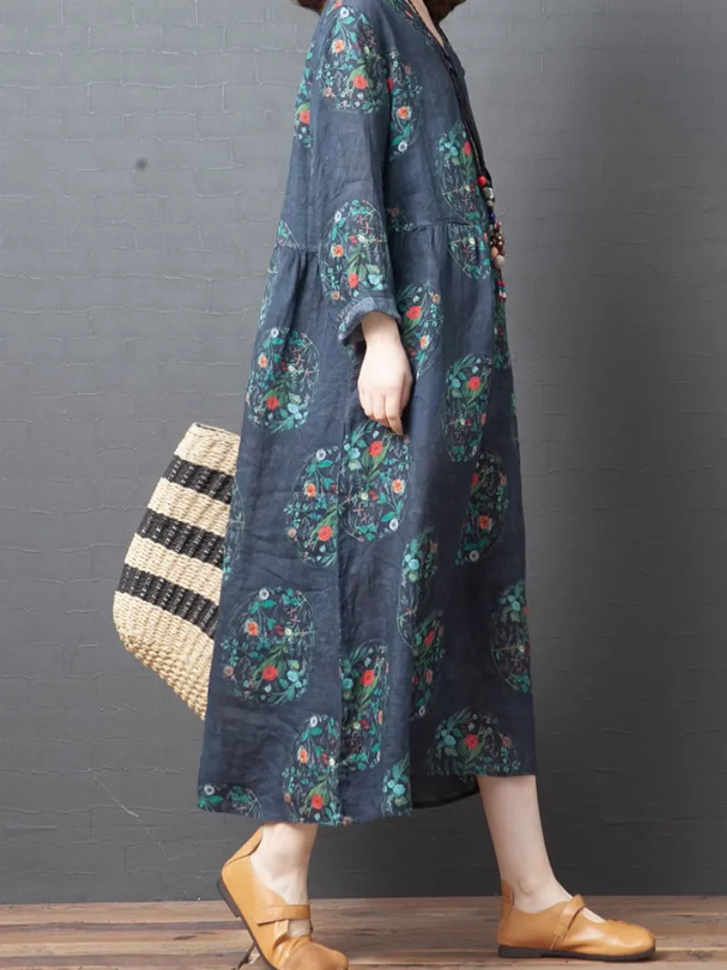 Women's Chic Comfort Spring Loose Printed A-Line Dress