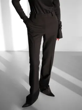 WOOL FLARED TAILORED TROUSERS